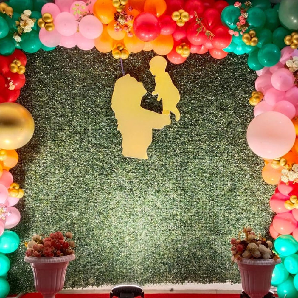 Seemantham Green Mat Backdrop Balloon Decor