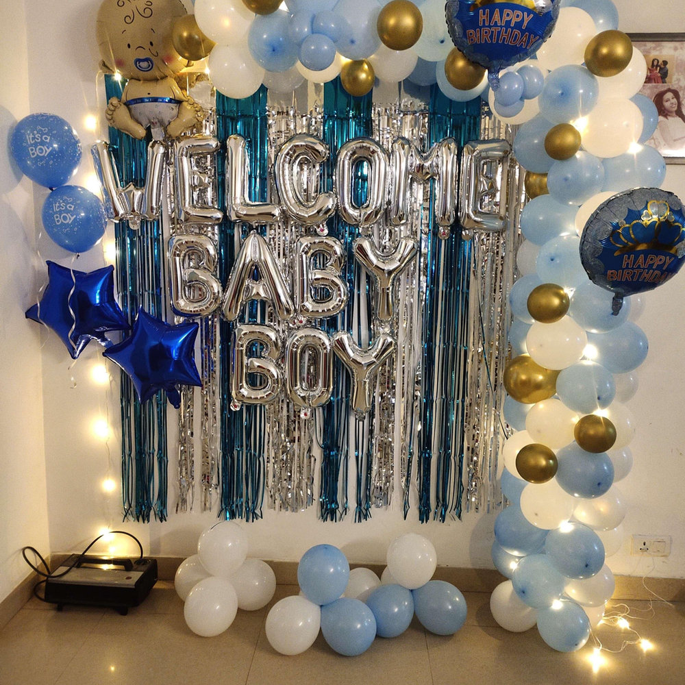 Welcome Baby BlueTheme Decor