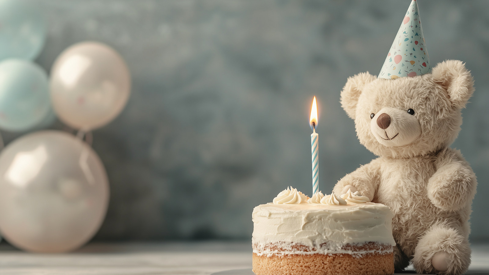 Teddy bear birthday celebration setup